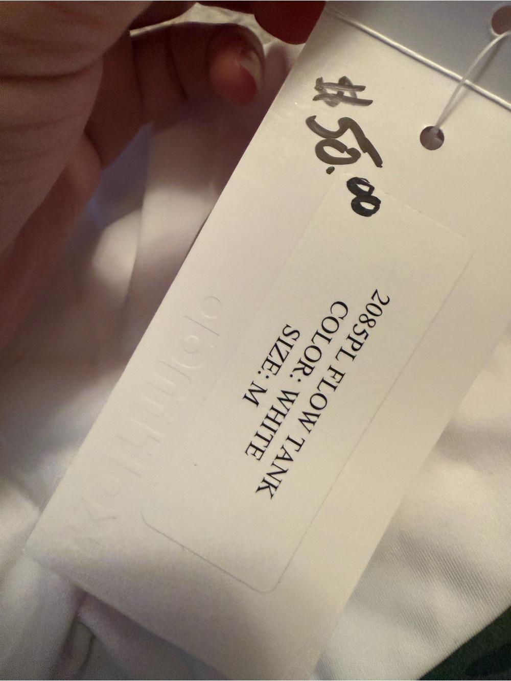 NWT Karma White Flowy Activewear Tank Top Sleeveless Women’s Medium - Picture 5 of 6